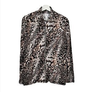 Chico’s Leopard Print Hi-Low Jacket size Large